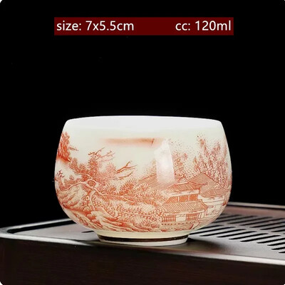 Peen lambarasva jade valge portselanist teetass Käsitsi valmistatud kaasaskantav keraamiline teetass Kohandatud teekomplekt Isiklik meistritass