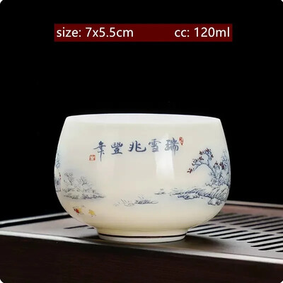 Peen lambarasva jade valge portselanist teetass Käsitsi valmistatud kaasaskantav keraamiline teetass Kohandatud teekomplekt Isiklik meistritass