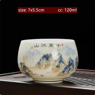 Peen lambarasva jade valge portselanist teetass Käsitsi valmistatud kaasaskantav keraamiline teetass Kohandatud teekomplekt Isiklik meistritass