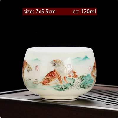 Peen lambarasva jade valge portselanist teetass Käsitsi valmistatud kaasaskantav keraamiline teetass Kohandatud teekomplekt Isiklik meistritass