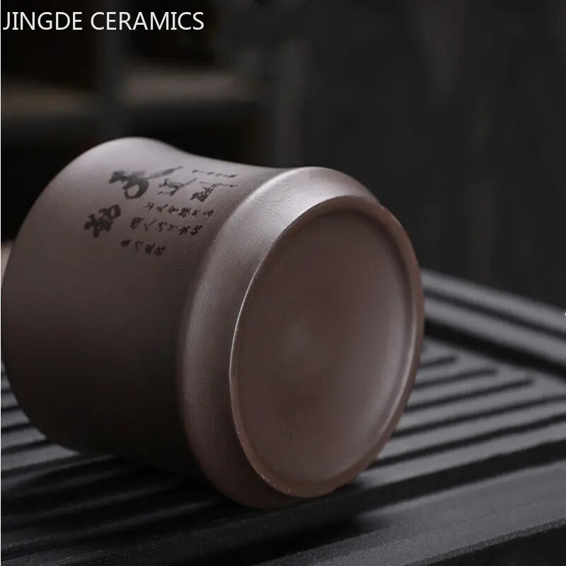 Kinijos Yixing purpurinio molio arbatos puodelis nešiojamas meditacijos puodelis Rankų darbo Boutique arbatos dubenėlis Master Cup Individualus arbatos rinkinys 120 ml