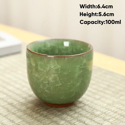Ledo traškėjimo stiliaus keraminis arbatos puodelis, keramikiniai espreso kavos puodeliai, porcelianinis Kung Fu arbatos puodelis, keraminis sake puodelis, arbatos dubuo, didmeninė prekyba