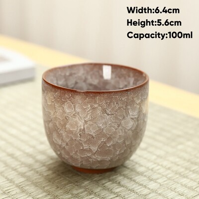 Ledo traškėjimo stiliaus keraminis arbatos puodelis, keramikiniai espreso kavos puodeliai, porcelianinis Kung Fu arbatos puodelis, keraminis sake puodelis, arbatos dubuo, didmeninė prekyba