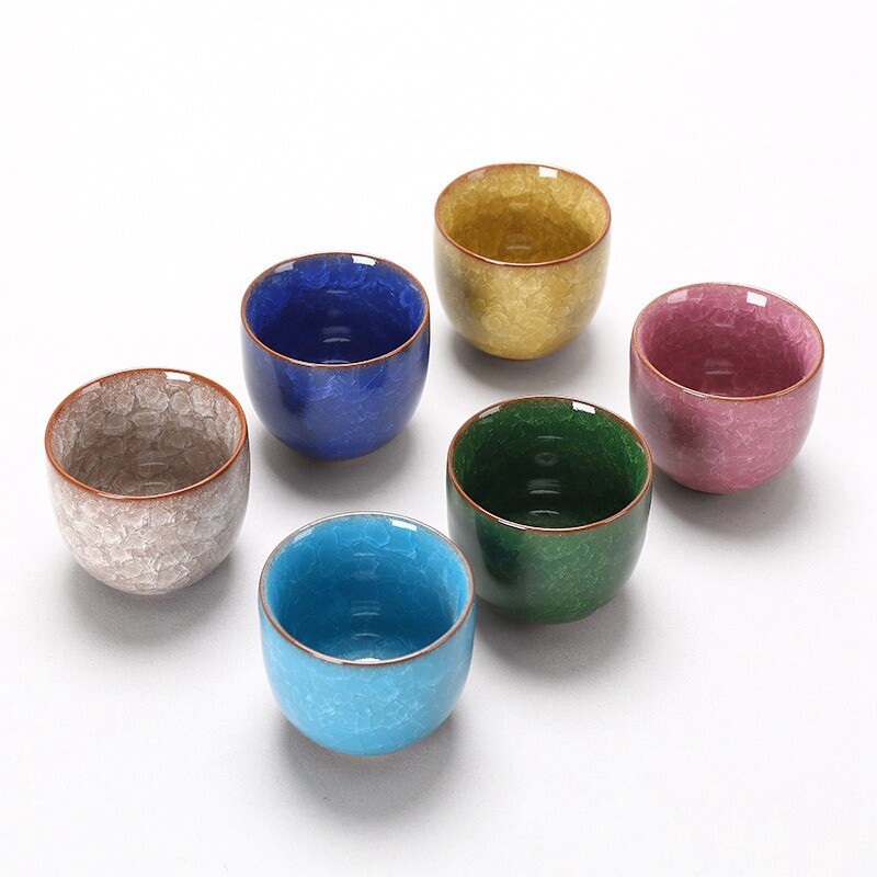 Ledo traškėjimo stiliaus keraminis arbatos puodelis, keramikiniai espreso kavos puodeliai, porcelianinis Kung Fu arbatos puodelis, keraminis sake puodelis, arbatos dubuo, didmeninė prekyba