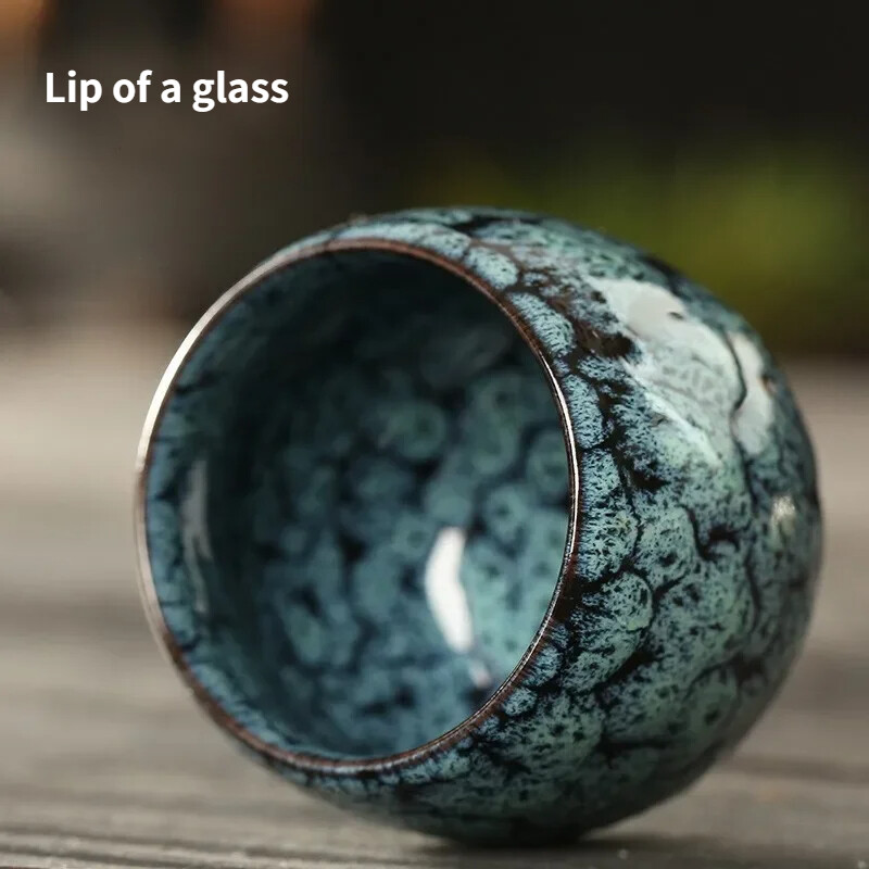 Ahju vahetamise teetass Keraamiline Kung Fu teekomplekt Ühe tassi degusteerimistee saialillemunakujuline tass