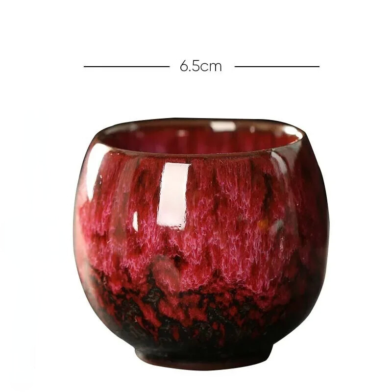 Ahju vahetamise teetass Keraamiline Kung Fu teekomplekt Ühe tassi degusteerimistee saialillemunakujuline tass