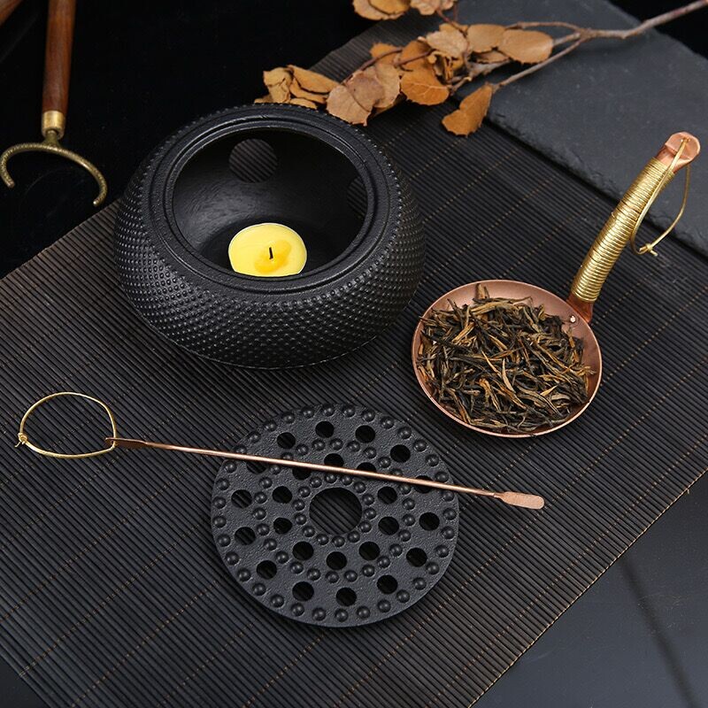 Ketaus arbatinuko šildytuvas žvakių izoliacinė viryklė alkoholio šildymo pagrindas viryklė arbatos puodo laikiklis arbatos, kavos ir pieno šildymui