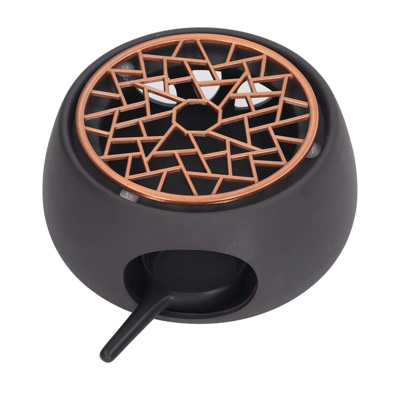 Arbatinuko šildytuvo pagrindo tuščiavidurio dizaino keraminis žvakių šildytuvas arbatos kavos pieno šviesus šildytuvas su purpurine geležine padėklu namų restoranui