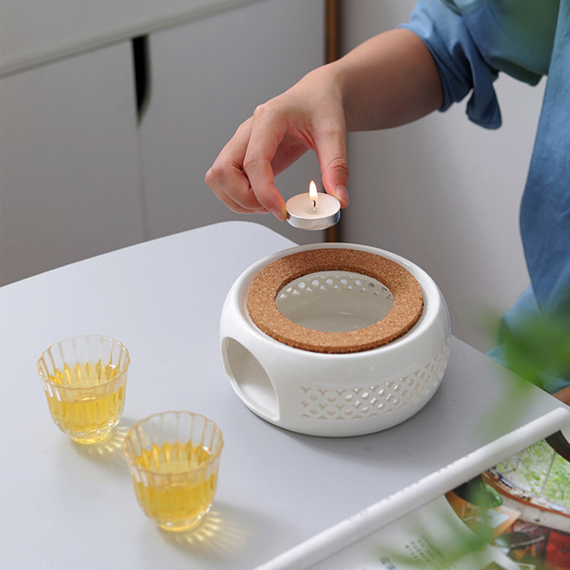 Ringikujuline teekannu kerge soojendaja keraamiline kohvikann, küünlaalus majapidamiskontorile Teemaja keraamilised potid teesoojendaja