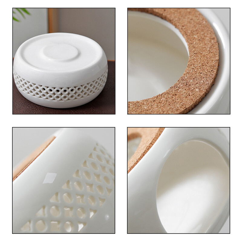 Ringikujuline teekannu kerge soojendaja keraamiline kohvikann, küünlaalus majapidamiskontorile Teemaja keraamilised potid teesoojendaja