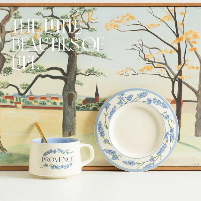 Keramikinis kavos puodelis ir lėkštė su auksiniu šaukštu Naudoti Latte Cappuccino Porcelianinei arbatai Dovana mergaitėms Valentino dienos dovana