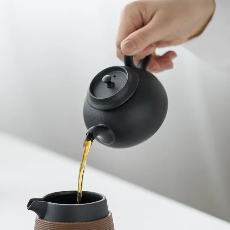 Japoniško stiliaus šilumos išsaugojimas kaitinimas arbatos viryklė Juoda žvakė arbatos šildytuvas Kung Fu arbatos ceremonija Keramikos arbatinukas
