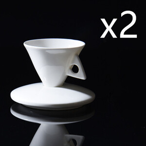 Padalinto tipo Creative Culet juodos kavos puodelio lėkštės rinkinys 70 ml ESPRESSO SHOT Bone China Pyramid Demitasse puodelis kavinei restoranui