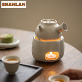 Augalų pelenų glazūra Žvakių arbatos šildytuvas Vintage šildymo pagrindas Kiniška arbatos viryklė Buitinė arbatinukas arbatinukas arbatos paslaugų kolekcija