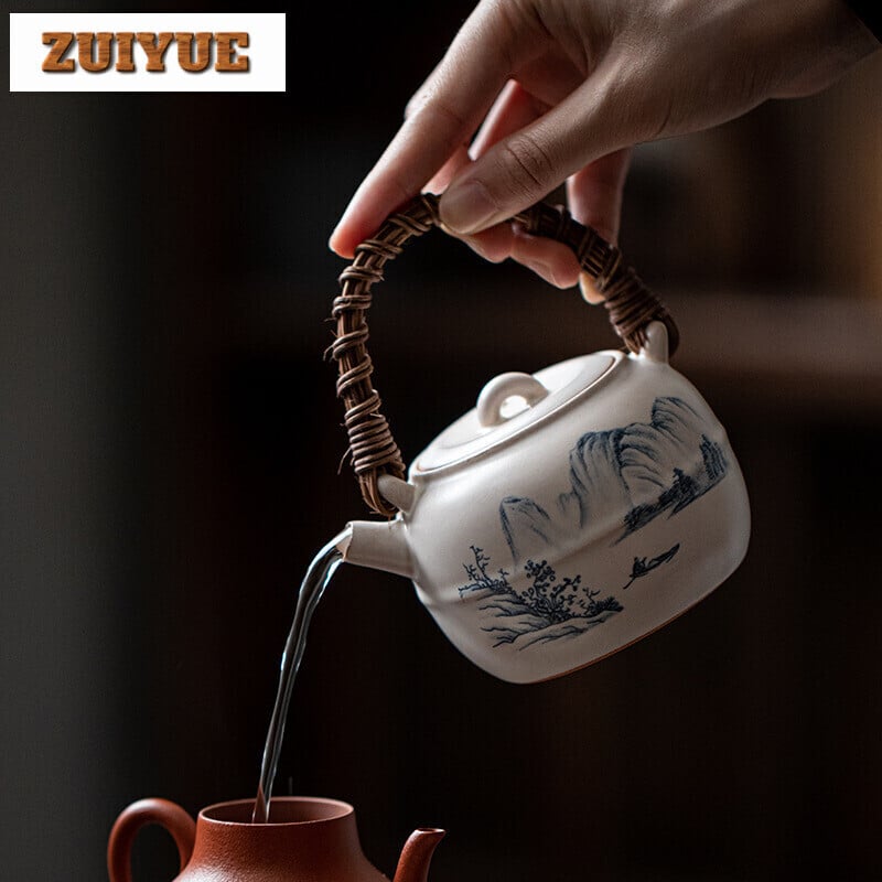 Soda Baltosios arbatos šildytuvas viryklės šildytuvas Buitinis rotango arbatinuko šildytuvas Rankų darbo kraštovaizdžio arbatos viryklė Virdulio stovas Stalo reikmenų dekoravimo dovanos