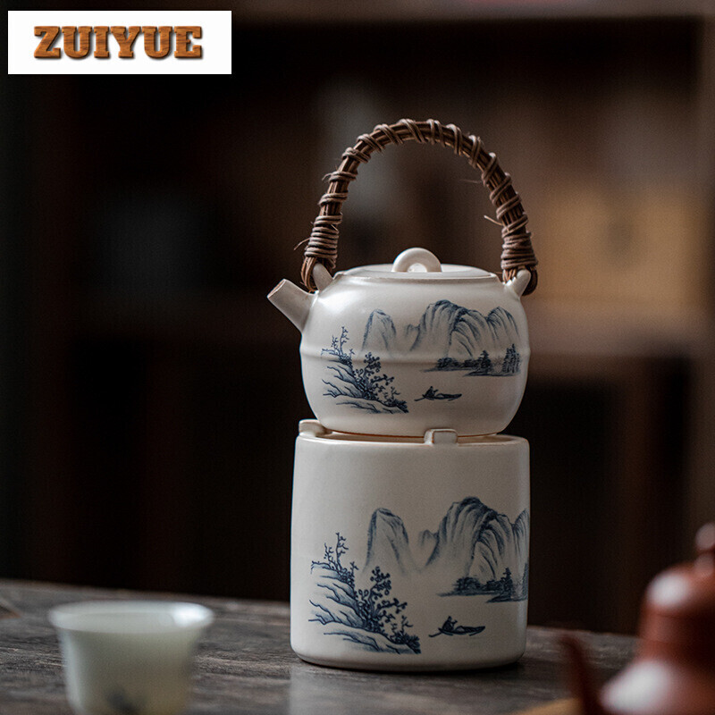 Soda Baltosios arbatos šildytuvas viryklės šildytuvas Buitinis rotango arbatinuko šildytuvas Rankų darbo kraštovaizdžio arbatos viryklė Virdulio stovas Stalo reikmenų dekoravimo dovanos