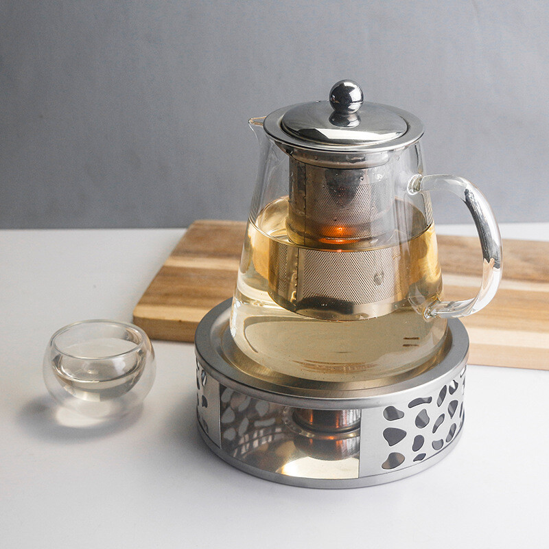 Arbatinukas ugnies viryklė nerūdijančio plieno lauko šildymas stovyklavietės arbatos viryklė sodas kava arbatos puodas stiklinis puodas žvakių šildytuvas pagrindo krosnis