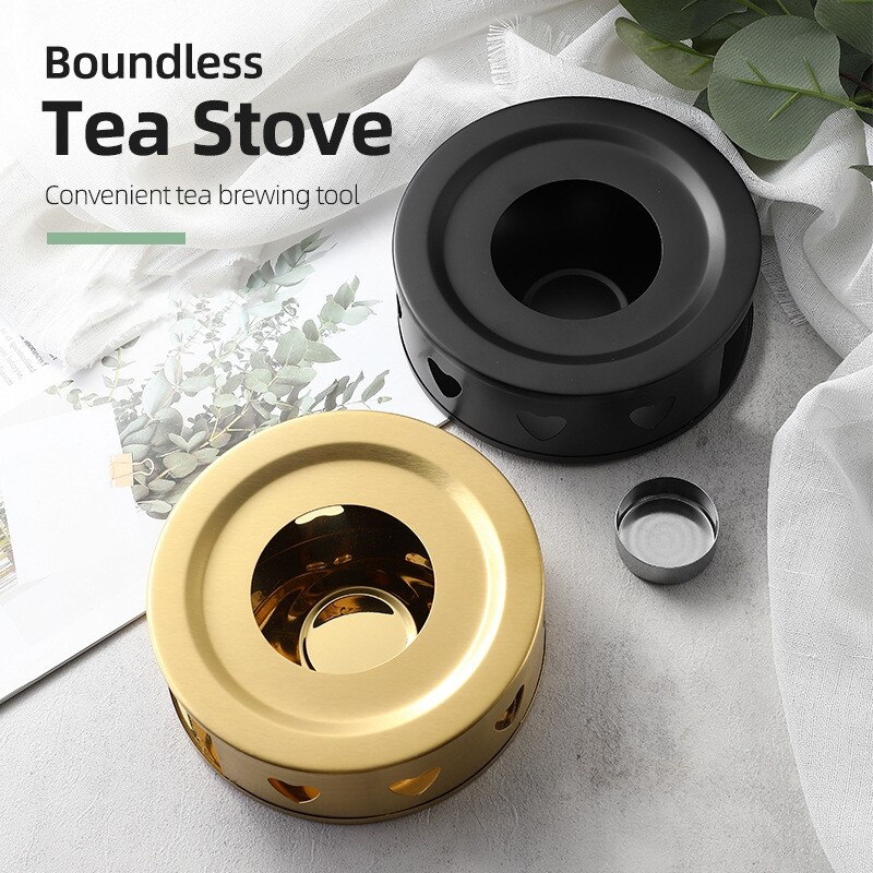 Arbatinukas ugnies viryklė nerūdijančio plieno lauko šildymas stovyklavietės arbatos viryklė sodas kava arbatos puodas stiklinis puodas žvakių šildytuvas pagrindo krosnis