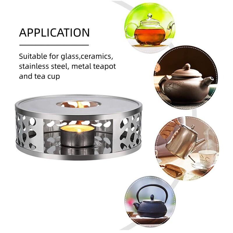 Arbatinukas ugnies viryklė nerūdijančio plieno lauko šildymas stovyklavietės arbatos viryklė sodas kava arbatos puodas stiklinis puodas žvakių šildytuvas pagrindo krosnis