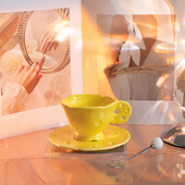 200 ml Korea juustu teemaline keraamiline kohvitassi ja nõudekomplekt piimakollane loominguline armas glasuurialune värviline piimatassi taldrikukomplekt kingitus