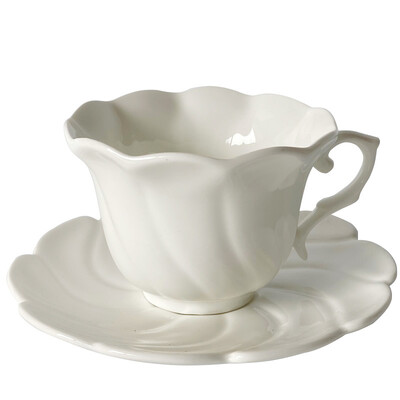 Nordic Bone China kavos puodelių ir lėkštučių rinkinys, elegantiškas baltas porcelianas, biuro popietės arbatos puodeliai, Cafe keramikinis kavos puodelis, 250 ml
