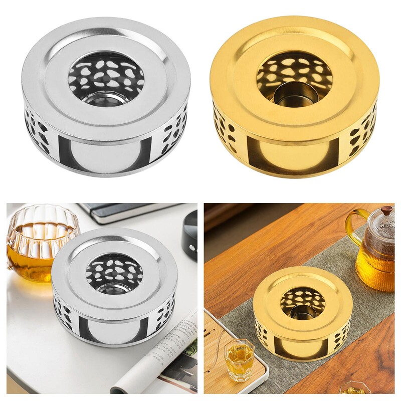 Arbatinuko šildytuvas 430 nerūdijančio plieno tuščiavidurio dizaino kavos puodukai žvakių pagrindo stovas buitiniam stikliniam arbatinuko arbatos viryklės pieno šildytuvui