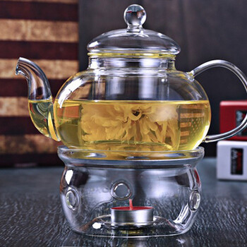 Στρογγυλή τσαγιέρα Θερμοστάτης Ramadan Teapot Heater Βάση Κηροπήγιο Clear Glass Σόμπα που αντιστέκεται στη θερμότητα