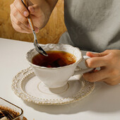 Barokiniai keraminiai kavos puodeliai šiaurietiško stiliaus kavos puodelis Vintage Paprasti vienspalviai arbatos puodeliai Klasikinio stiliaus arbatos puodelių rinkinys Keraminiai puodeliai