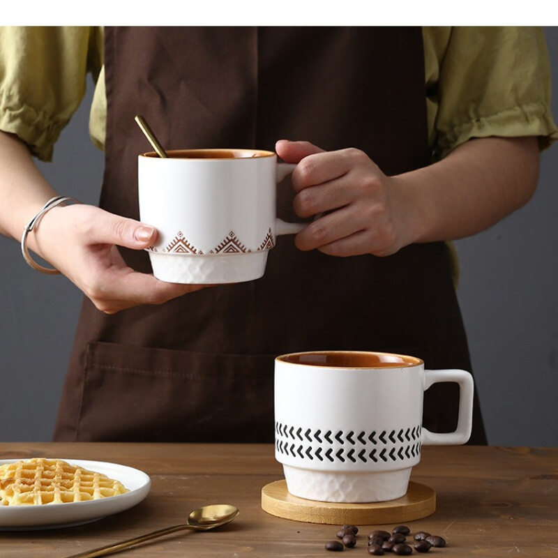 Keraminis sudedamas kavos puodelis, sukraunamas vandens puodelis, vaikiškas gėrimo puodelis, japoniškas porcelianas