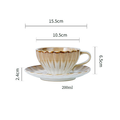 Senovinis kavos puodelis su lėkšte „Exquisite Ins“ europietiško stiliaus popietės arbatos puodelių rinkinys Creative Home Keraminis puodelis Virtuvės gėrimai