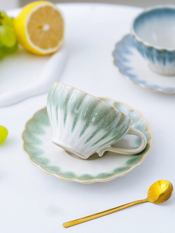 Senovinis kavos puodelis su lėkšte „Exquisite Ins“ europietiško stiliaus popietės arbatos puodelių rinkinys Creative Home Keraminis puodelis Virtuvės gėrimai