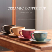 220/300 ml retroahju transformatsiooniga kohvitassi nõukomplekt Käsitsi valmistatud Jaapani Euroopa luksuslik jämekeraamiline käsitsi valmistatud tass ja taldrik