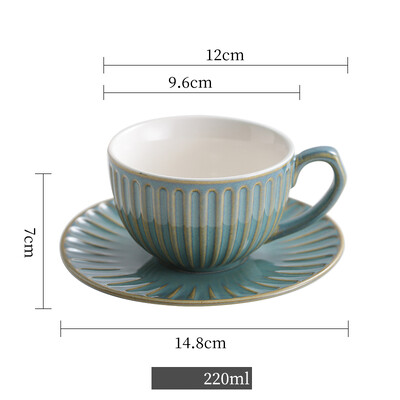 220/300 ml retroahju transformatsiooniga kohvitassi nõukomplekt Käsitsi valmistatud Jaapani Euroopa luksuslik jämekeraamiline käsitsi valmistatud tass ja taldrik
