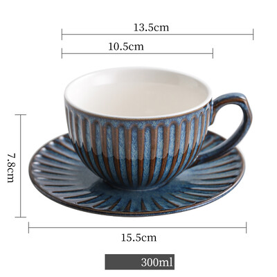 220/300 ml retroahju transformatsiooniga kohvitassi nõukomplekt Käsitsi valmistatud Jaapani Euroopa luksuslik jämekeraamiline käsitsi valmistatud tass ja taldrik
