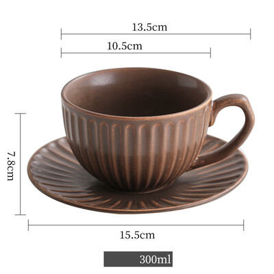 220/300 ml retroahju transformatsiooniga kohvitassi nõukomplekt Käsitsi valmistatud Jaapani Euroopa luksuslik jämekeraamiline käsitsi valmistatud tass ja taldrik