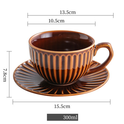 220/300 ml retroahju transformatsiooniga kohvitassi nõukomplekt Käsitsi valmistatud Jaapani Euroopa luksuslik jämekeraamiline käsitsi valmistatud tass ja taldrik