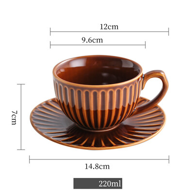 220/300 ml retroahju transformatsiooniga kohvitassi nõukomplekt Käsitsi valmistatud Jaapani Euroopa luksuslik jämekeraamiline käsitsi valmistatud tass ja taldrik