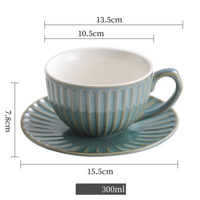 220/300 ml retroahju transformatsiooniga kohvitassi nõukomplekt Käsitsi valmistatud Jaapani Euroopa luksuslik jämekeraamiline käsitsi valmistatud tass ja taldrik