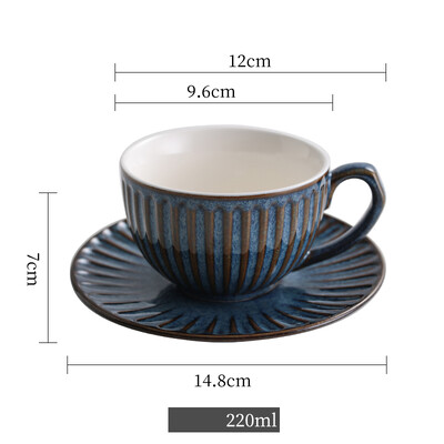 220/300 ml retroahju transformatsiooniga kohvitassi nõukomplekt Käsitsi valmistatud Jaapani Euroopa luksuslik jämekeraamiline käsitsi valmistatud tass ja taldrik