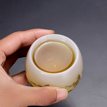 1PC Jingdezhen Glass TeaCup Water Cup Celadon Kung Fu Teapot Cup Ru Kiln Master Drinking Utensil Tea