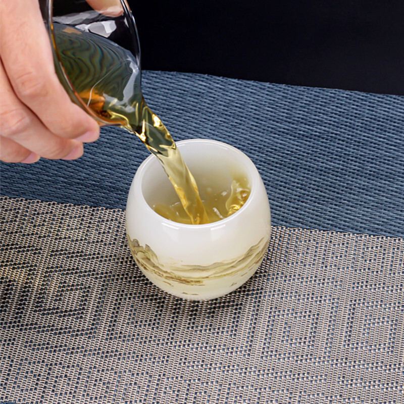 1 vnt Jingdezhen stiklinis arbatos puodelis vandens puodelis Celadon Kung Fu arbatinukas puodelis Ru krosnies meistras geriamasis indas arbata