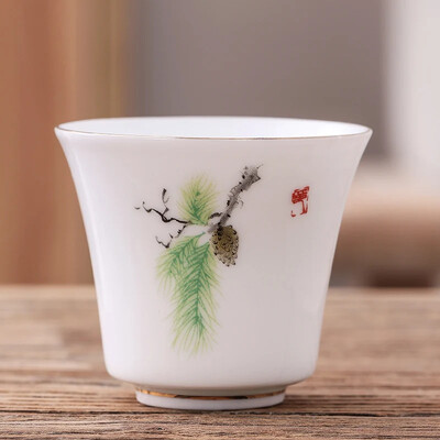 Kinų stiliaus rankomis piešta gėlių iliustracija arbatos puodelis Buitinis arbatos rinkinys Keraminis rankomis dažytas arbatos puodelis Master Cup asmeninis puodelis