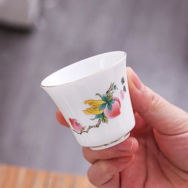 Kinų stiliaus rankomis piešta gėlių iliustracija arbatos puodelis Buitinis arbatos rinkinys Keraminis rankomis dažytas arbatos puodelis Master Cup asmeninis puodelis