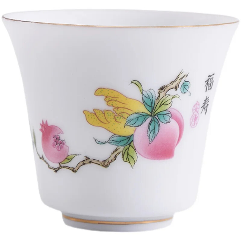 Kinų stiliaus rankomis piešta gėlių iliustracija arbatos puodelis Buitinis arbatos rinkinys Keraminis rankomis dažytas arbatos puodelis Master Cup asmeninis puodelis