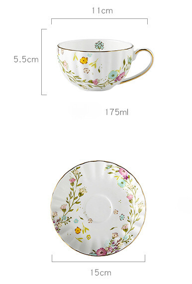 1 komplekt Pumpkin keraamilised kruusid Creative Flowers kohvitassi ja taldrikukomplekt Armas pastoraalne pärastlõunatee tassikomplekt Lauakaunistus Teenõu kingitus