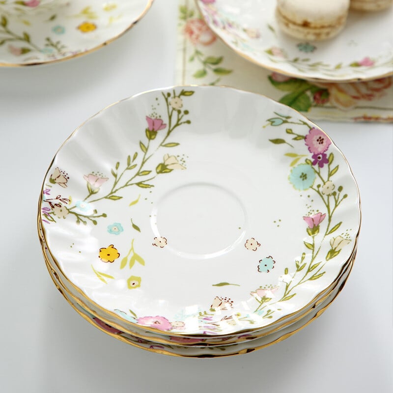 1 komplekt Pumpkin keraamilised kruusid Creative Flowers kohvitassi ja taldrikukomplekt Armas pastoraalne pärastlõunatee tassikomplekt Lauakaunistus Teenõu kingitus