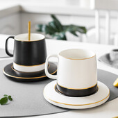 350ml Nordic Style Creative Ceramic Mark puodelio lėkščių rinkinys Namai Minimalistinis didelės talpos kavos puodelis Personalizuotas poros vandens puodelis