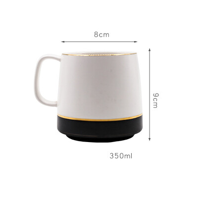 350ml Nordic Style Creative Ceramic Mark puodelio lėkščių rinkinys Namai Minimalistinis didelės talpos kavos puodelis Personalizuotas poros vandens puodelis