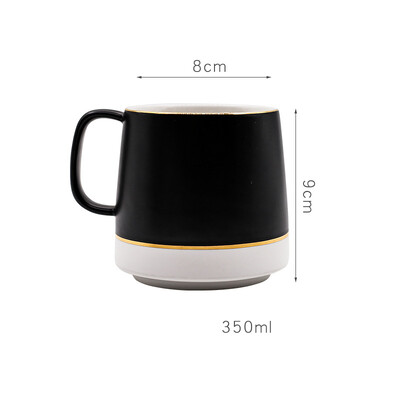 350ml Nordic Style Creative Ceramic Mark puodelio lėkščių rinkinys Namai Minimalistinis didelės talpos kavos puodelis Personalizuotas poros vandens puodelis