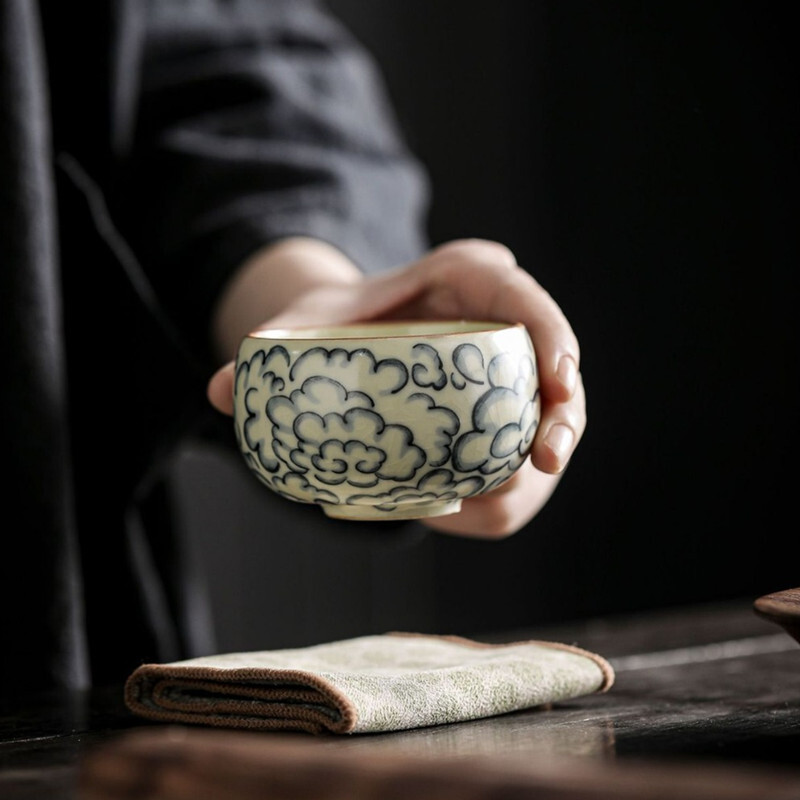 1 tk Ru Ahju keraamiline teetass Antiikne isiklik Master Cup Kodumajapidamises kasutatav portselanist teekomplekt Reisi meditatsioonitass Ilu väike teekauss